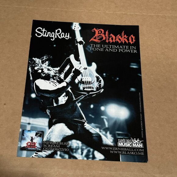 Blasko of Ozzy Osbourne band - Ernie Ball / Music Man - 2011 Print Advertisement - Picture 1 of 1